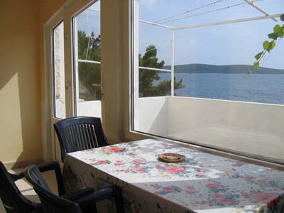 Ferienwohnung Arkade Ausblick aus dem Wohnzimmer